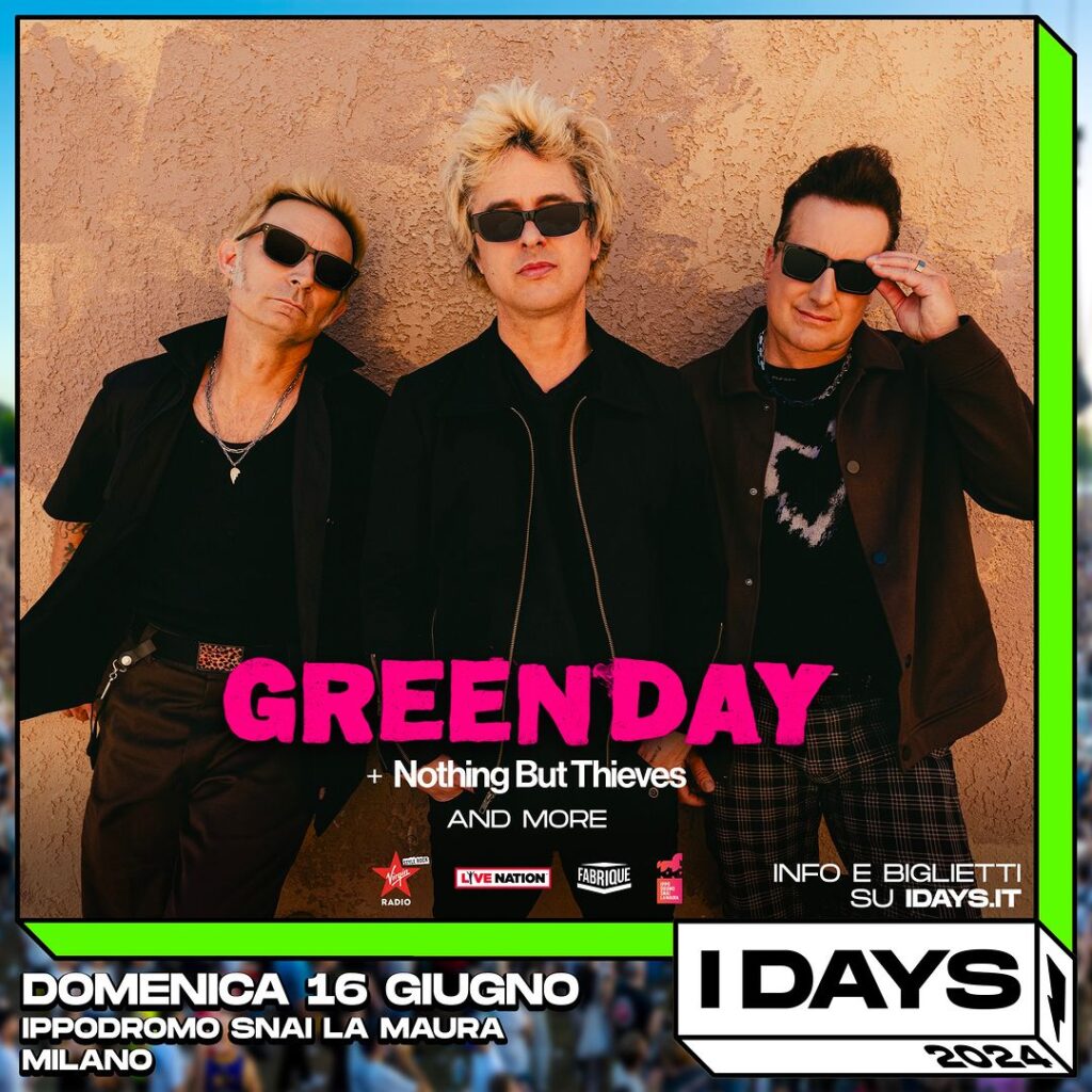 Green Day in concerto a Milano il 16 giugno 2024 Green Day Italy